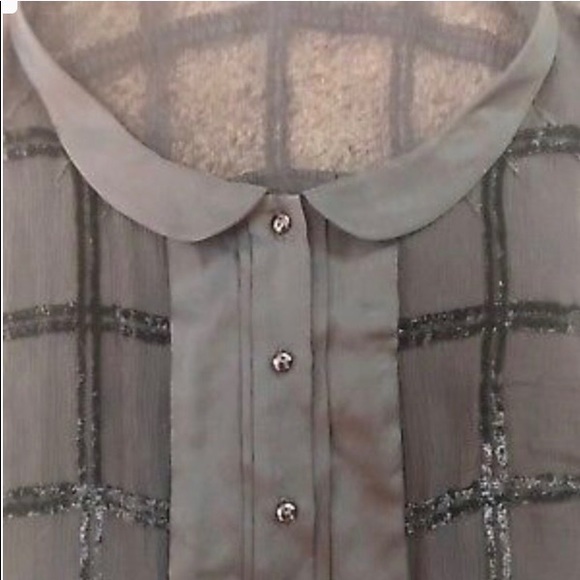 ERIN by Erin Fetherston Tops - Erin Fetherston  black windowpane silk blouse